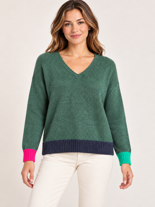Forest Color Pop Sweater