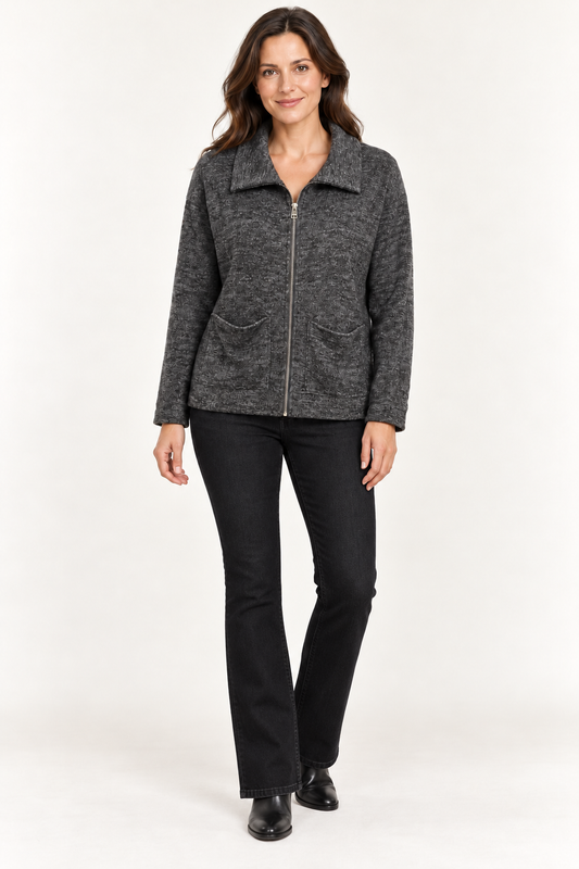 Everyday Charcoal Zip Jacket