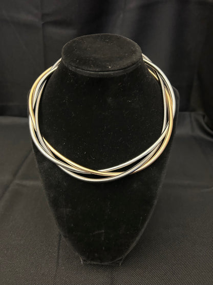 Modern Multi‑Strand Metallic Statement Necklace