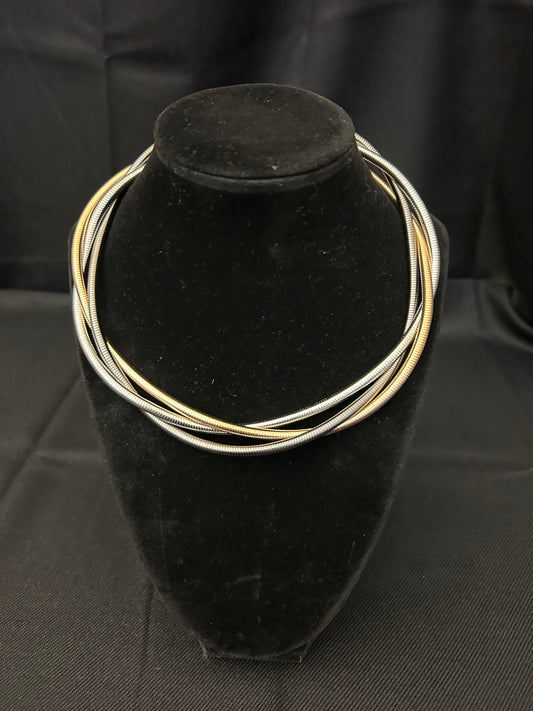 Modern Multi‑Strand Metallic Statement Necklace