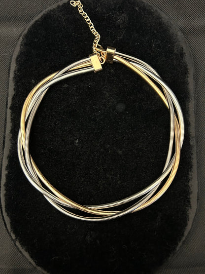 Modern Multi‑Strand Metallic Statement Necklace