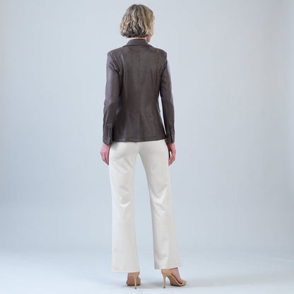 Liquid Leather™ Signature Pocket Blazer - Brown