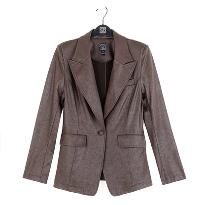 Liquid Leather™ Signature Pocket Blazer - Brown