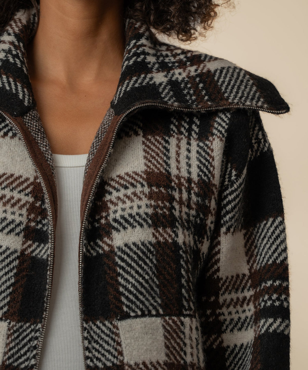 Rue Sweater Knit Jacket in Chocolate