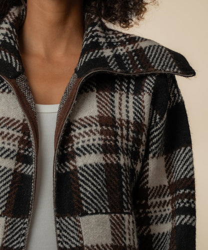 Rue Sweater Knit Jacket in Chocolate