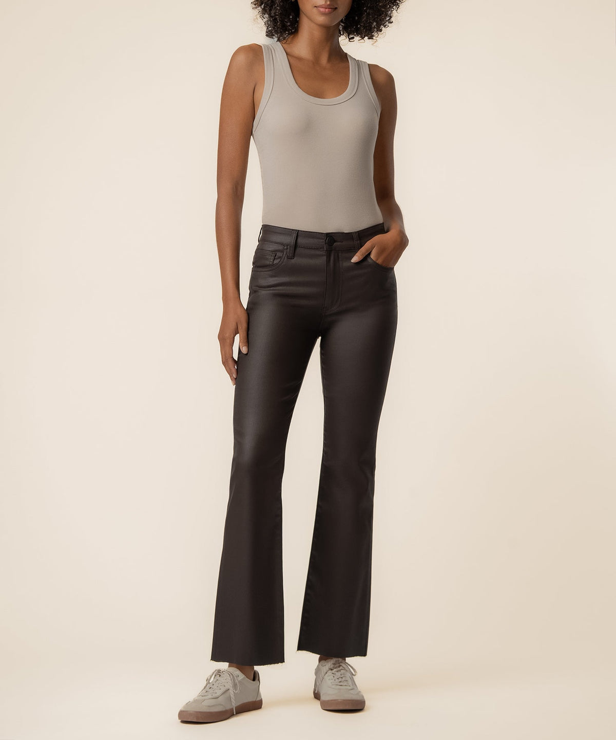 KELSEY HIGH RISE ANKLE FLARE WITH RAW HEM