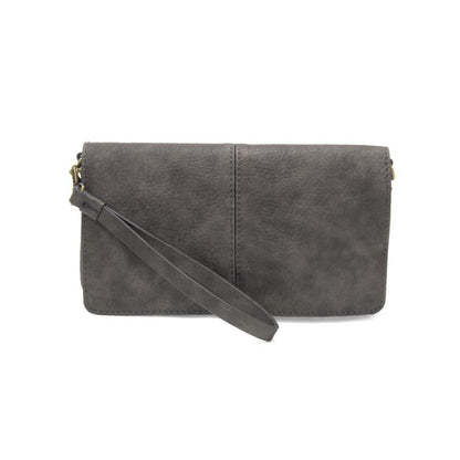 Metallic Dark Chrome Everly Organizer Flap Crossbody