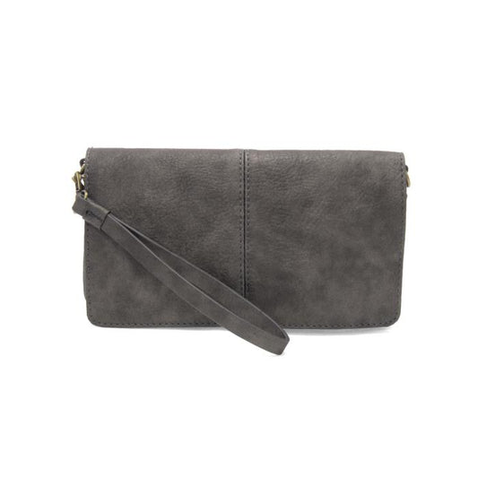 Metallic Dark Chrome Everly Organizer Flap Crossbody