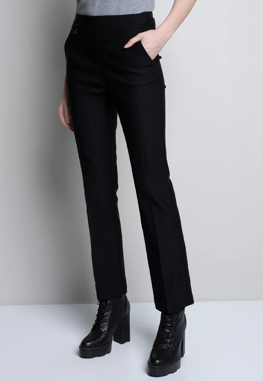 Straight Leg Full-Length Pants Black