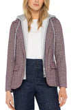 Blazer with removable hood