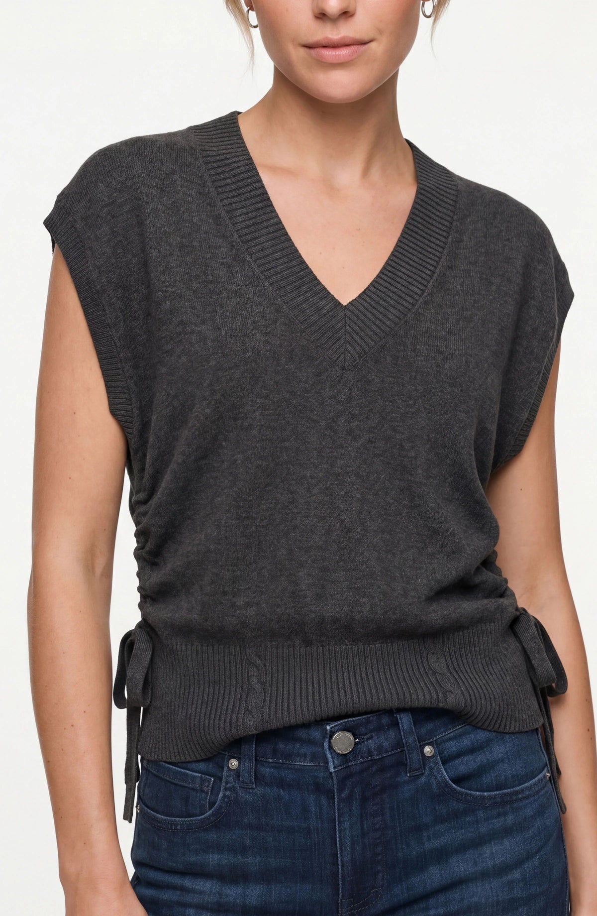 V-neck Dolman Sweater W/ Ties