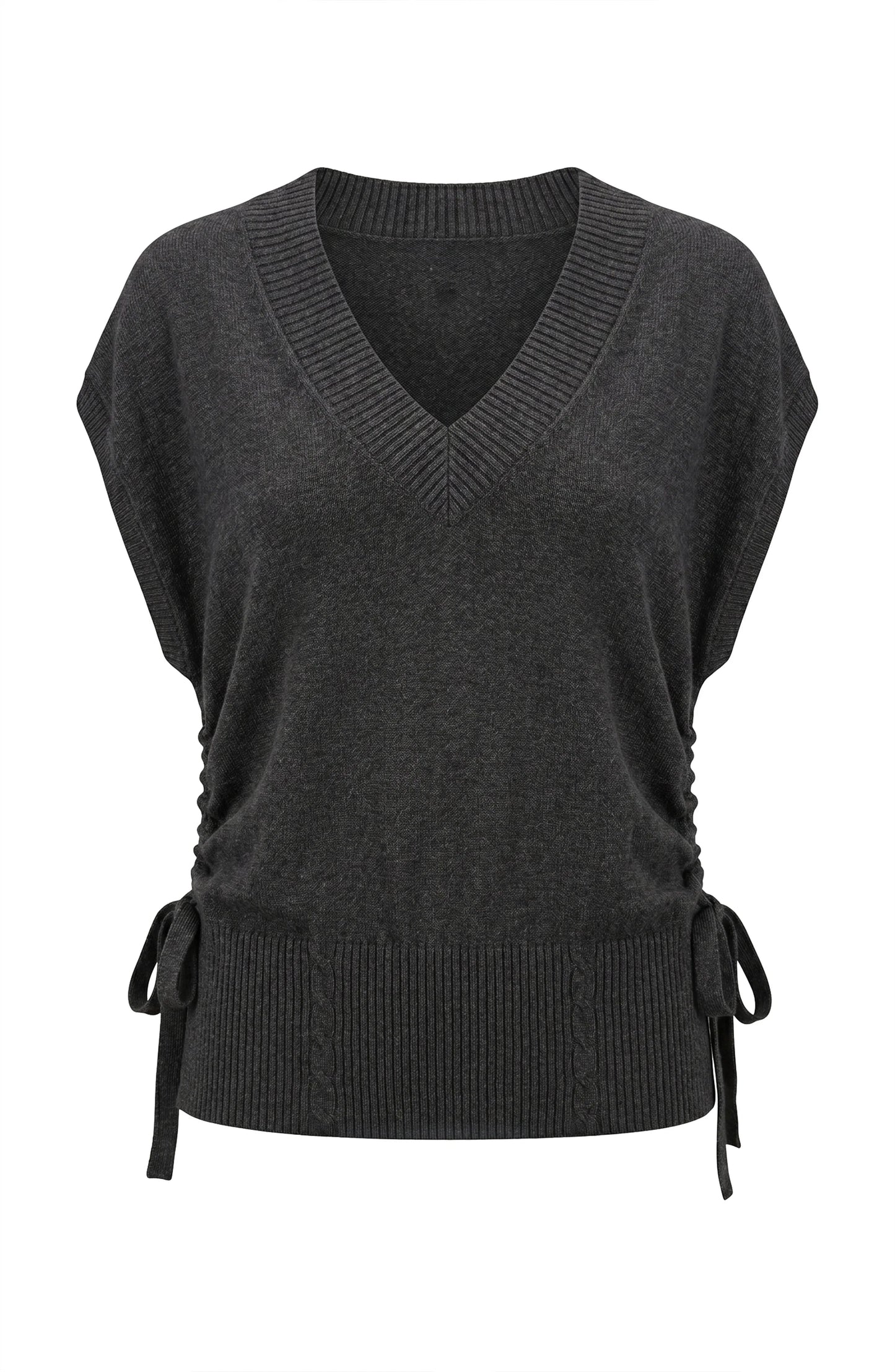 V-neck Dolman Sweater W/ Ties