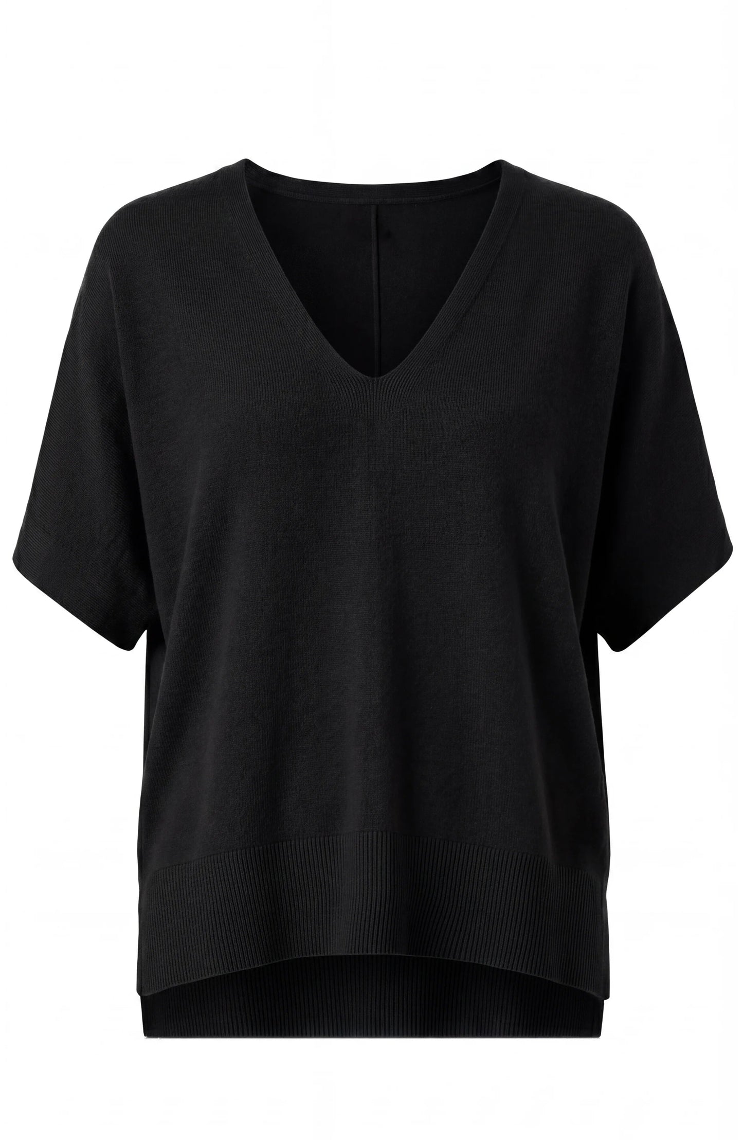 Short Sleeve V-neck Dolman Sweater