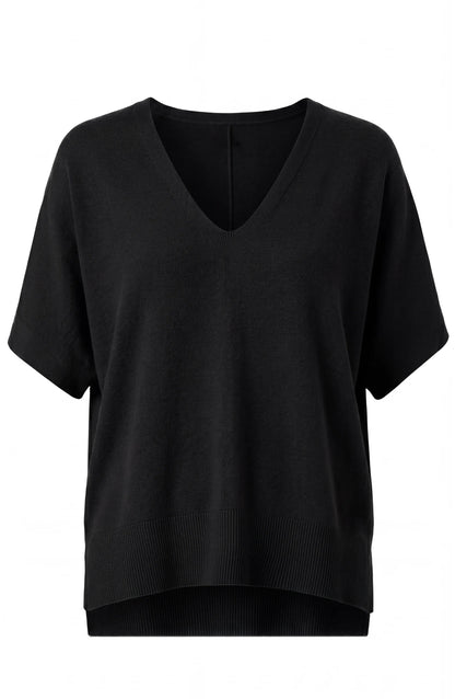 Short Sleeve V-neck Dolman Sweater
