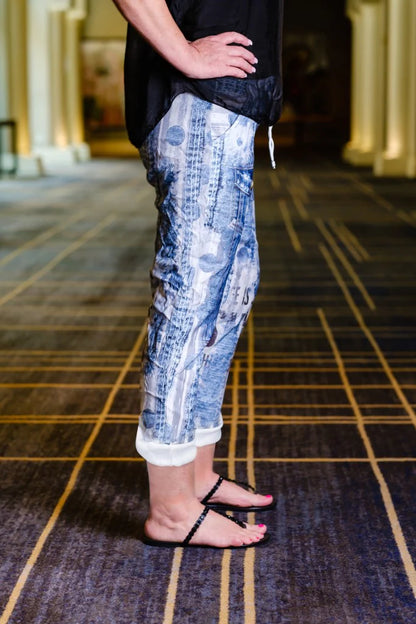 Saoirse Vintage Blue Featherweight Drawstring Pant