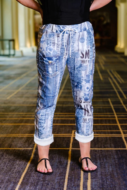 Saoirse Vintage Blue Featherweight Drawstring Pant