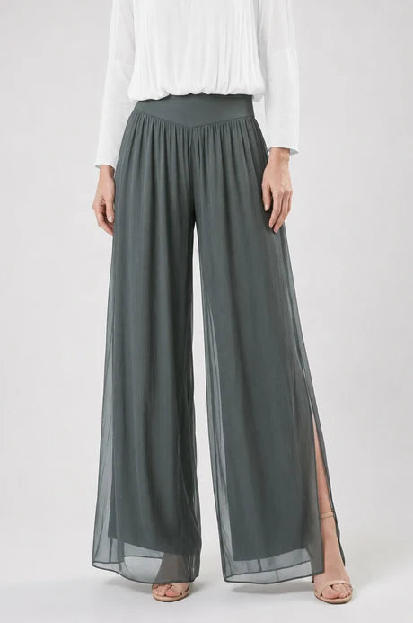 Eva Silk Side Slit Army Pant
