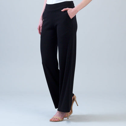 Lounge Knit - Wide Leg Pocket Pant - Black