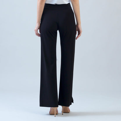 Kick Front High Slit Pant - Black