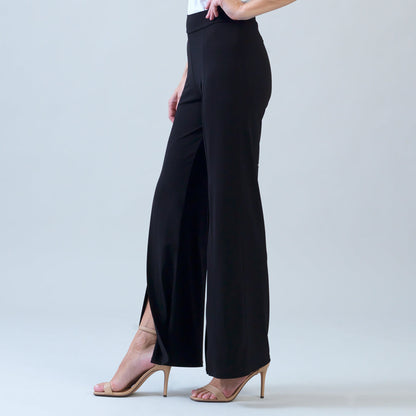 Kick Front High Slit Pant - Black