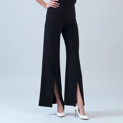 Kick Front High Slit Pant - Black