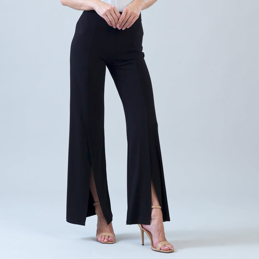 Kick Front High Slit Pant - Black