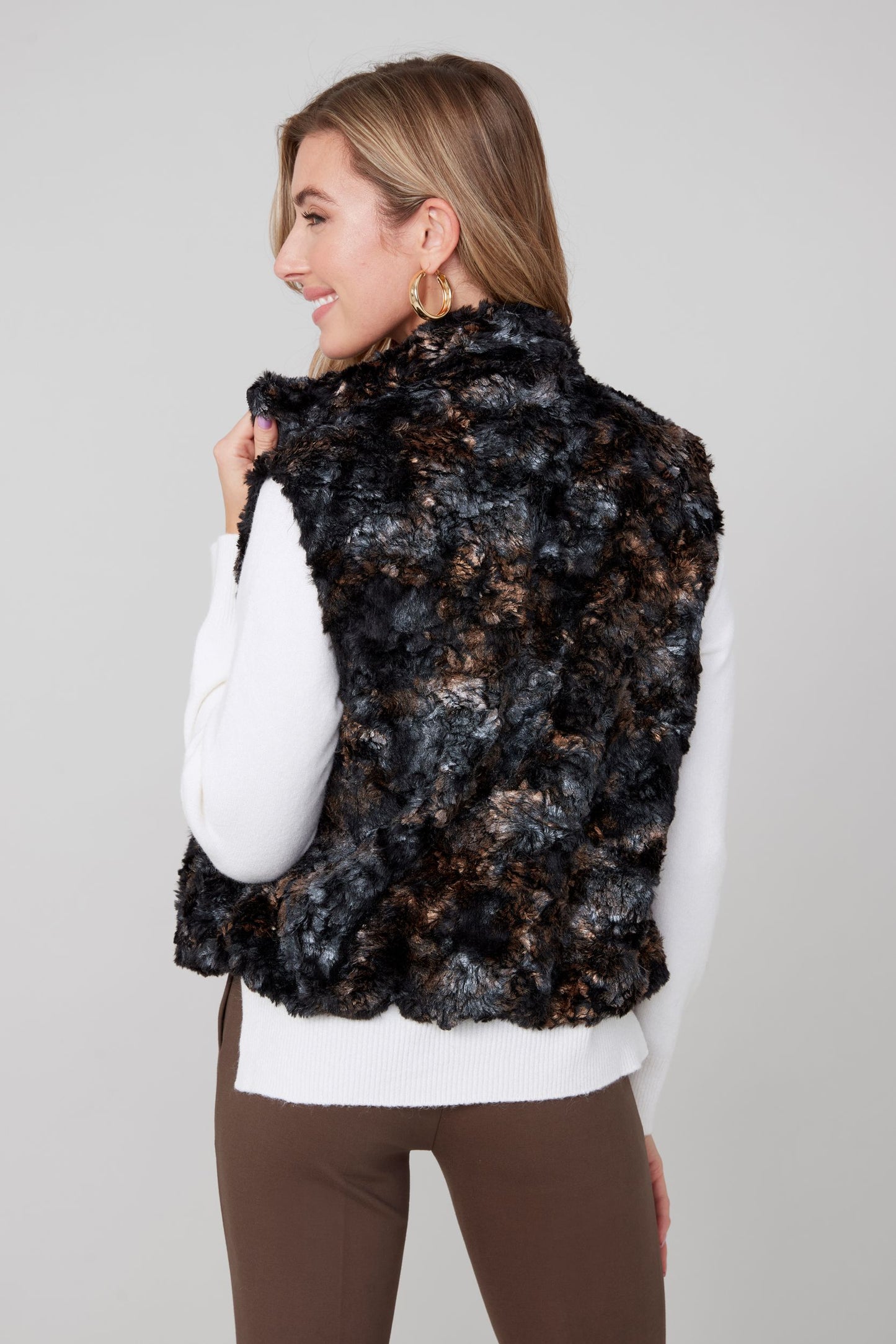 Foiled Vegan Fur Vest