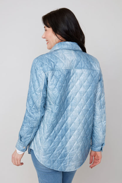 Denim Print Quilted Shacket
