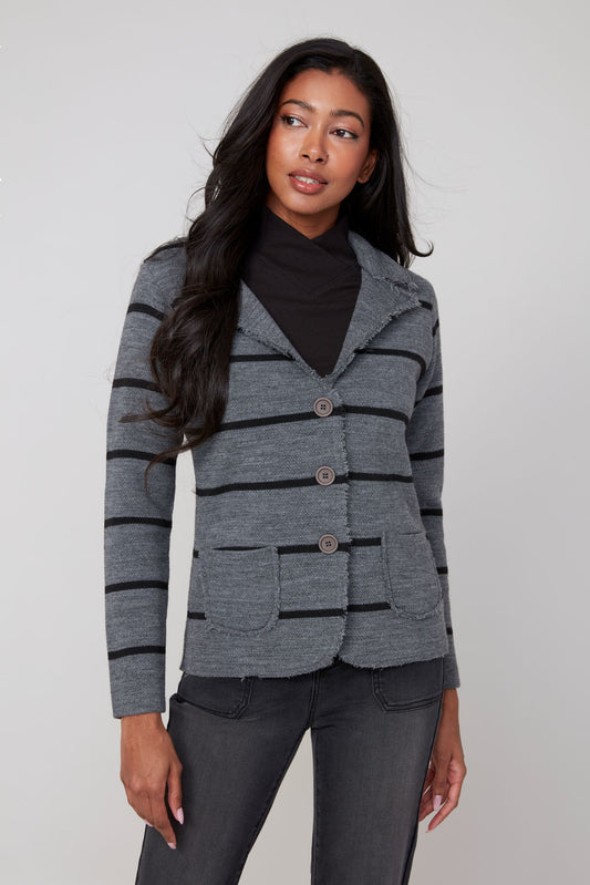 Striped Knit Blazer