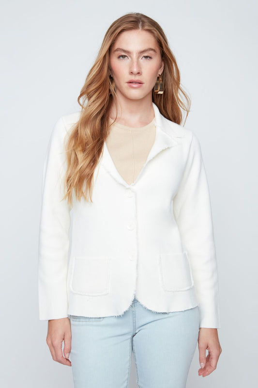 Creme Knit Blazer