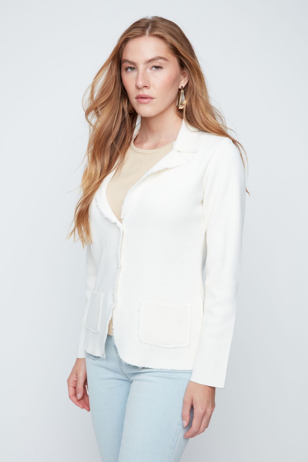 Creme Knit Blazer