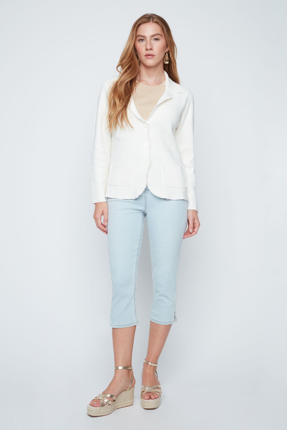 Creme Knit Blazer