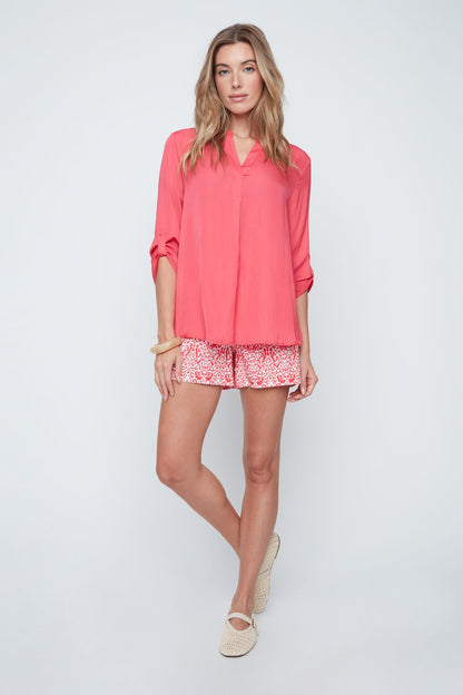 Airflow 3/4 Sleeve Top Geranium