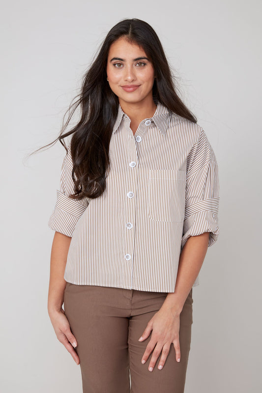 Striped Button-Up Shirt