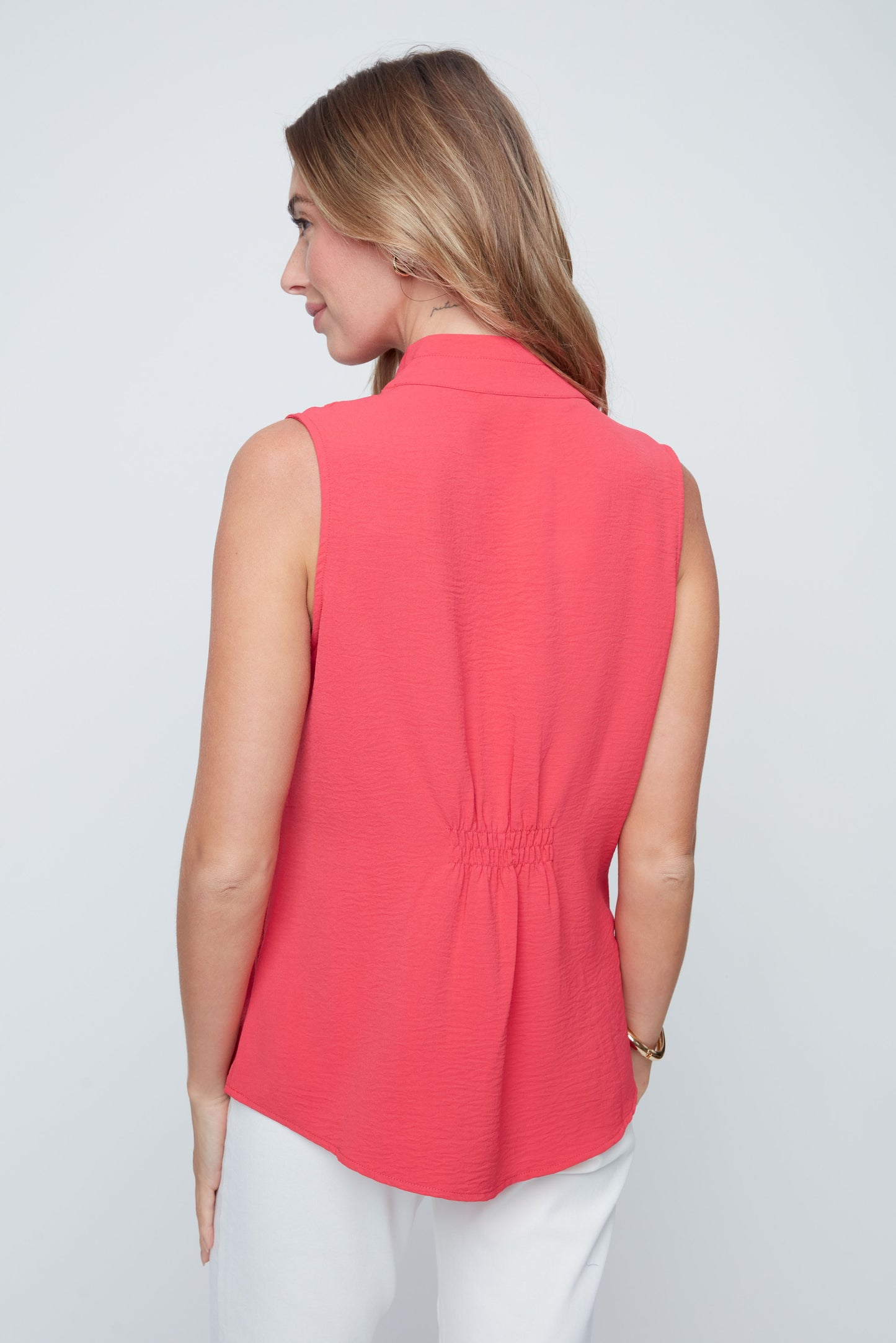 Sleeveless V-Neck Essential Top- Terracotta
