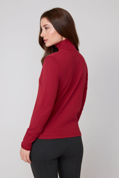 Ruffle Mock Neck Top