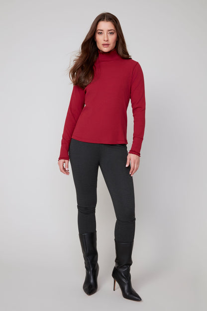 Ruffle Mock Neck Top
