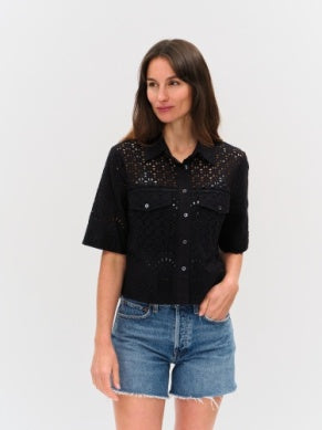 Tove Eyelet Double Pocket Top