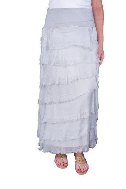 Elisa Silk Ruffle Skirt