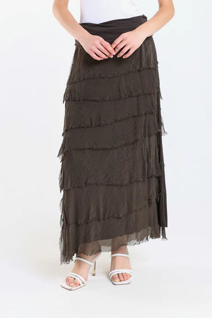 Elisa Silk Ruffle Skirt