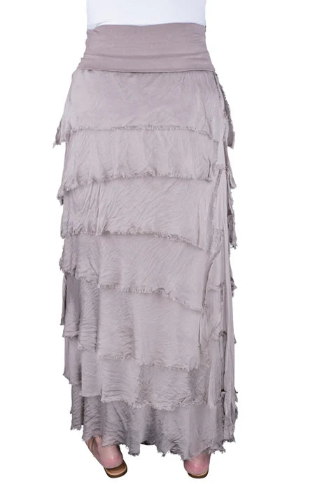 Elisa Silk Ruffle Skirt