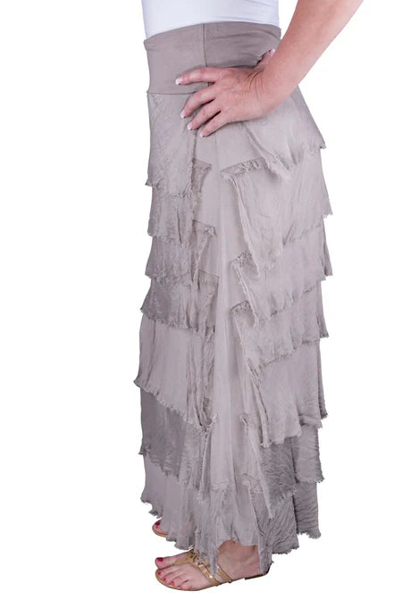 Elisa Silk Ruffle Skirt