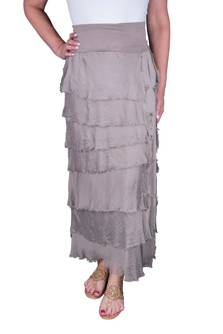 Elisa Silk Ruffle Skirt