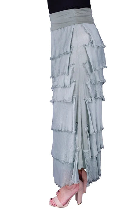 Elisa Silk Ruffle Skirt