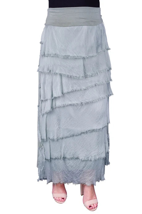 Elisa Silk Ruffle Skirt
