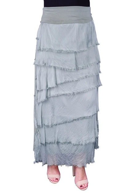Elisa Silk Ruffle Skirt