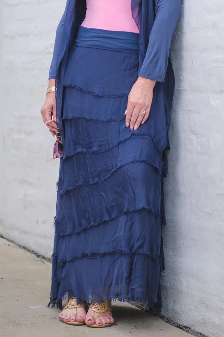 Elisa Silk Ruffle Skirt