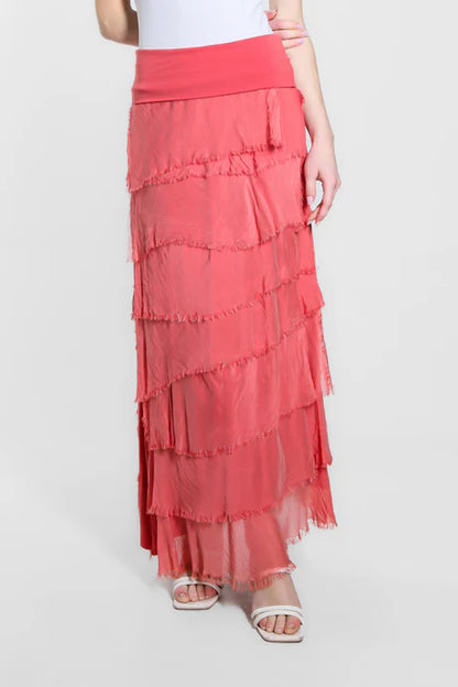 Elisa Silk Ruffle Skirt