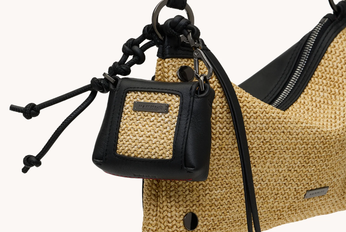Mini B- Noir Smooth Raffia