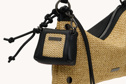 Mini B- Noir Smooth Raffia